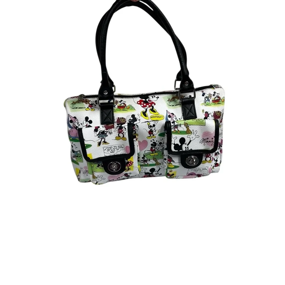 Disney Parks Mickey & Minnie Comic Tote Satchel Purse‎ Handbag